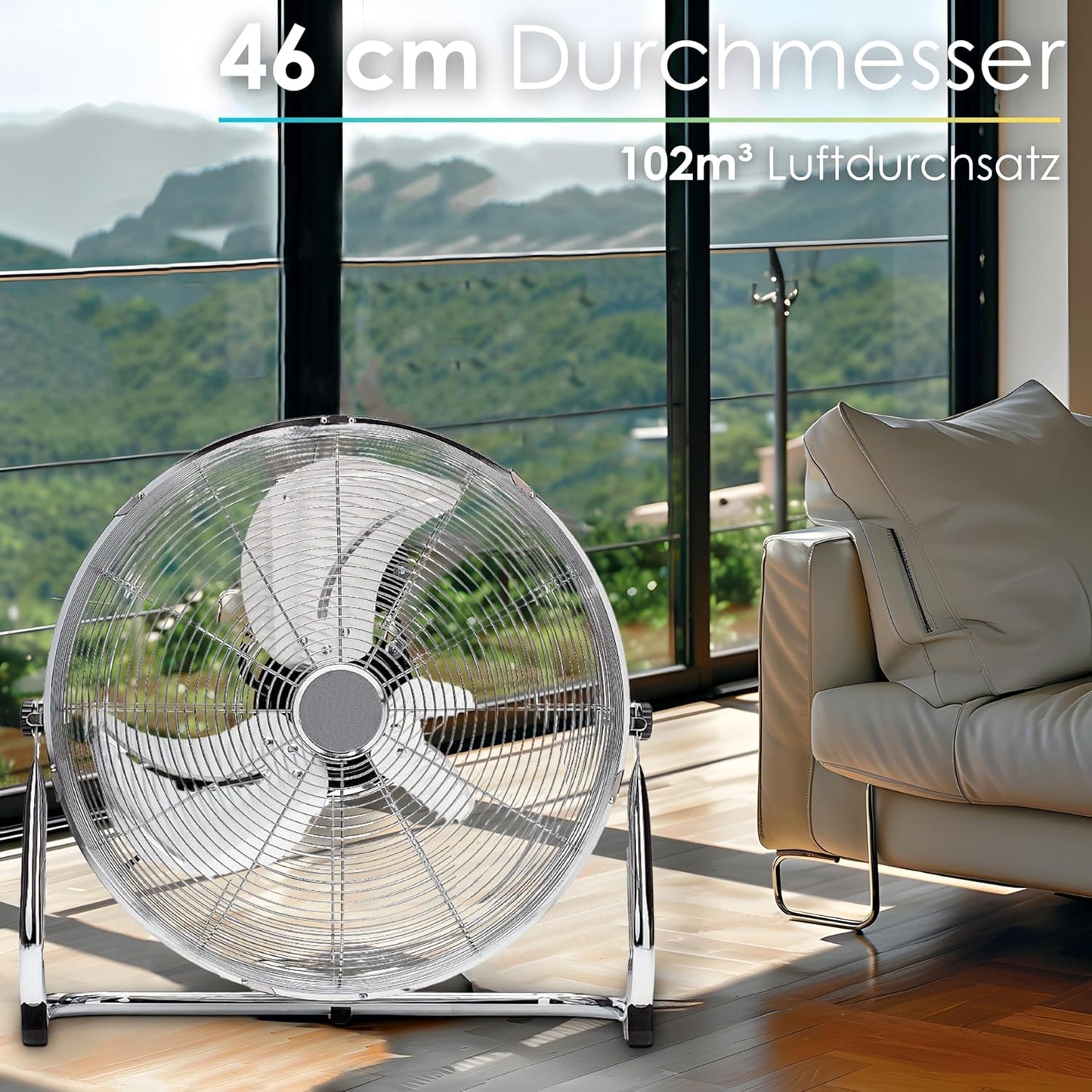 Ventilateur sur pied en acier inoxydable – puissance et durabilité réunies