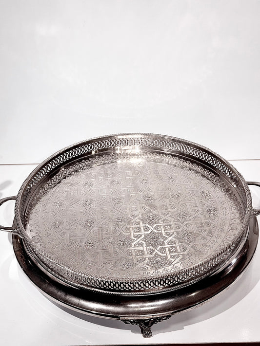 Plateau Rond en Cuivre Argenté – 40, 45 et 50 cm