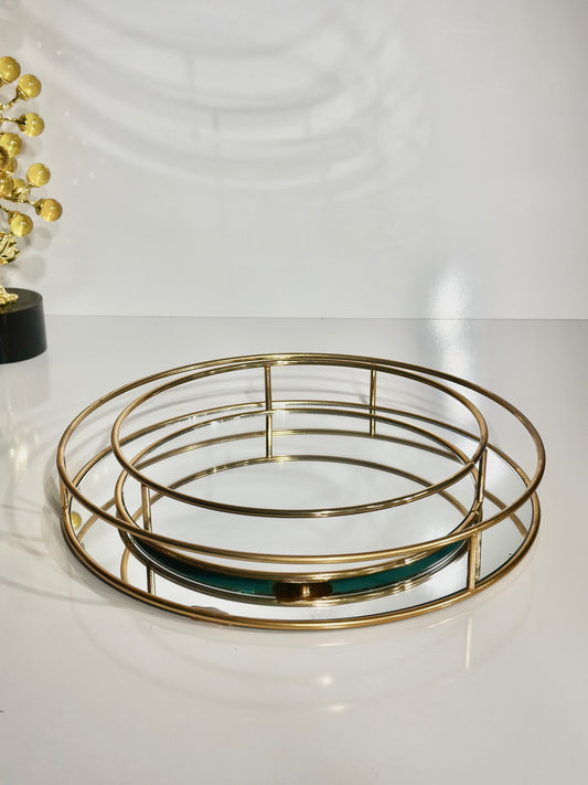 Lot de 2 Plateaux Ronds – Moyen et Grand – Idéals pour Gâteaux, Douceurs et Thé
