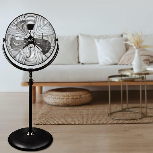 Ventilateur sur pied en acier inoxydable – design robuste et ventilation puissante
